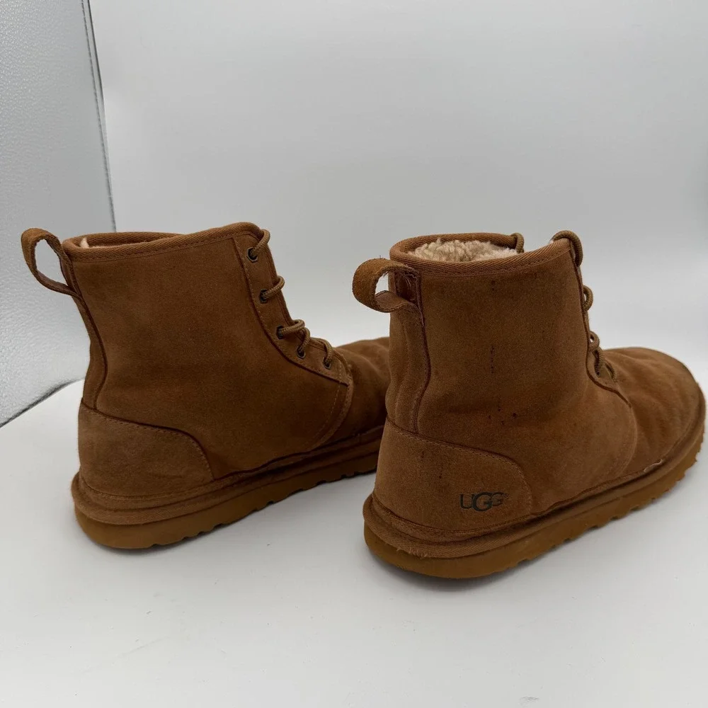UGG Neumel Boots Mens Size 12 Good Chestnut Suede Lace Up Chukka